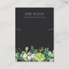 BLACK GRÖNT FAUNA SUCCULY PEONY NECKLACE VISNING VISITKORT