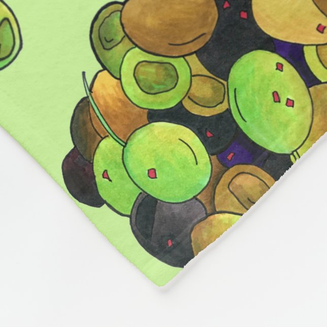 Black Grönt i Medelhavet Blandad mat från Grekland Fleecefilt (Hörn)