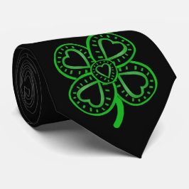Black Grönt Klöver Heart St patrick's day B Tiei Slips
