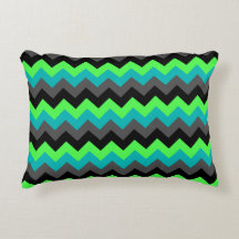 Black Grönt Ombre Chevrons accent Pillow