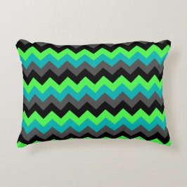 Black Grönt Ombre Chevrons accent Pillow Prydnadskudde