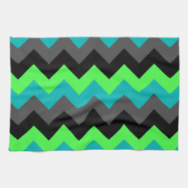 Black Grönt Ombre Chevrons Kitchen Towel Kökshandduk