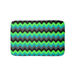 Black Grönt Ombre Chevrons Small Bath Mat Badrumsmatta