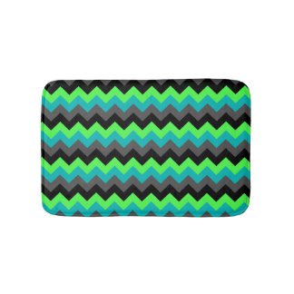 Black Grönt Ombre Chevrons Small Bath Mat Badrumsmatta