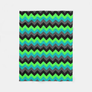 Black Grönt Ombre Chevrons Small Fleece Blanket