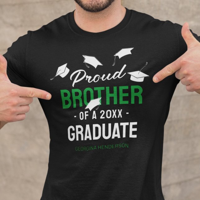 Black Grönt Proud Brother 2025 Student T Shirt (Skapare uppladdad)