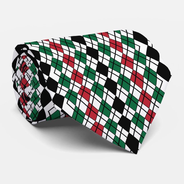 Black Grönt Red Argyle Mönster Slips (Rullad)