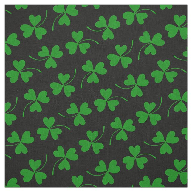 Black & Grönt St patrick's day Shamrock Mönster Tyg (Provkarta)