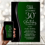 Black Grönt Surprise 30års födelsedag Inbjudningar<br><div class="desc">Inbjudan dina vänner och nära vänner med den här moderna svarta och grönt överraskar 30års födelsedag-partiinbjudan. Anpassadet i den här inbjudan-mallen gör att du enkelt kan inkludera all information som behövs för din speciella födelsedagskalender, inklusive datum, tid, plats och OSA. Det finns en mängd olika pappra typer och stilar i...</div>