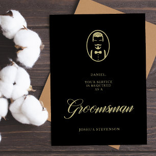 Black Groomsman Silhouette Simple Bröllop Frieri