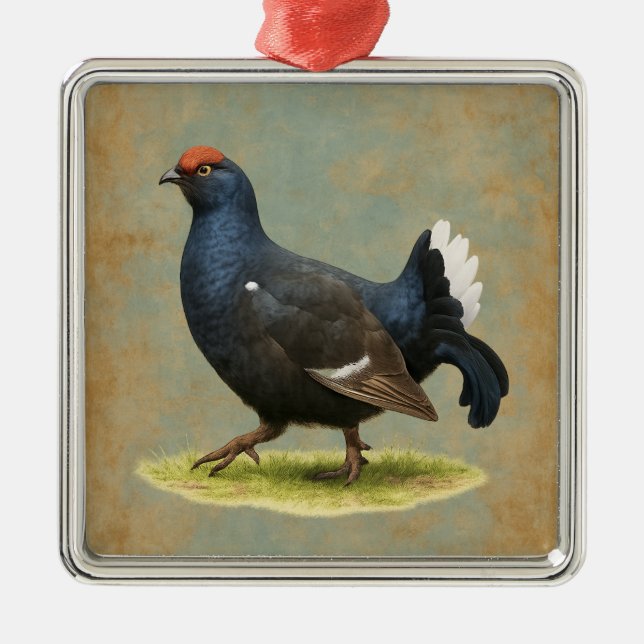 Black Grouse design Christmas tree decoration Julgransprydnad Metall (Framsidan)