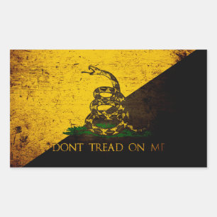 Black Grunge Anarcho Gadsden Flagga Rektangulärt Klistermärke