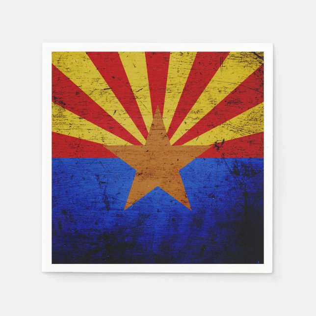 Black Grunge Arizona Statlig flagga Pappersservett (Framsidan)