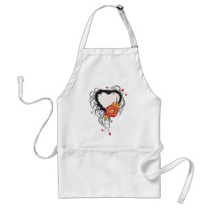 Black Grunge Heart Solros Förkläde