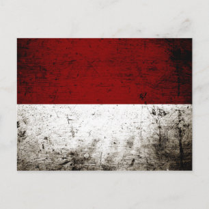 Black Grunge Indonesia Flagga Vykort