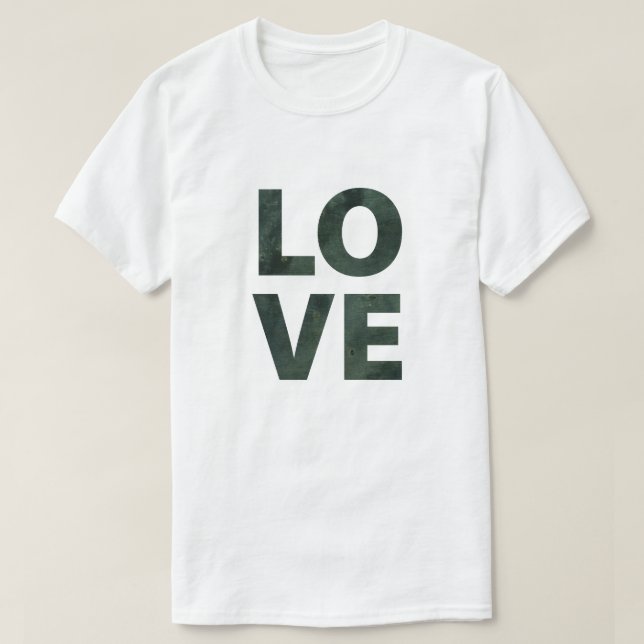 Black Grunge Kärlek Valentine T-shirt (Design framsida)