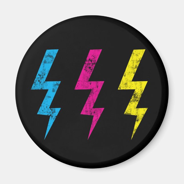 Black Grunge Lightning Magnet (Framsidan)