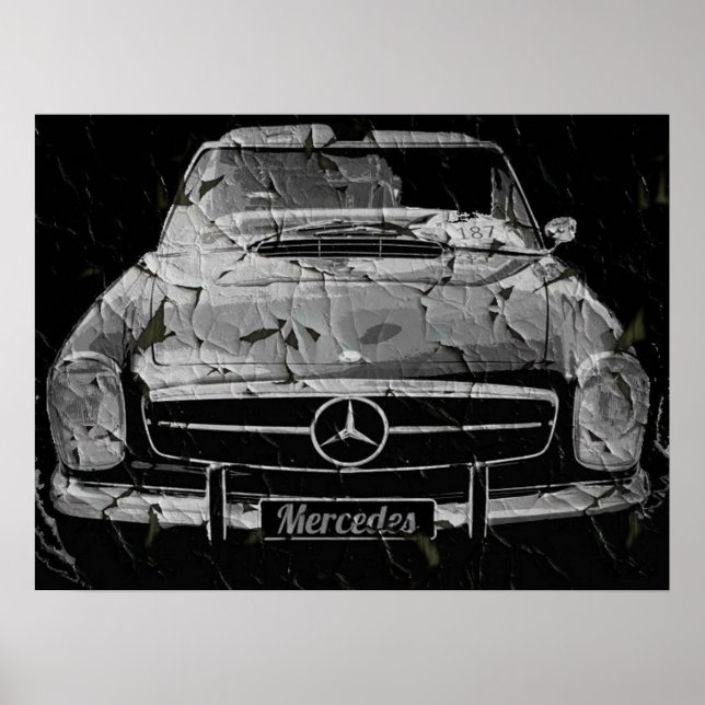 Black Grunge Mercedes poster av N.P. (Framsidan)