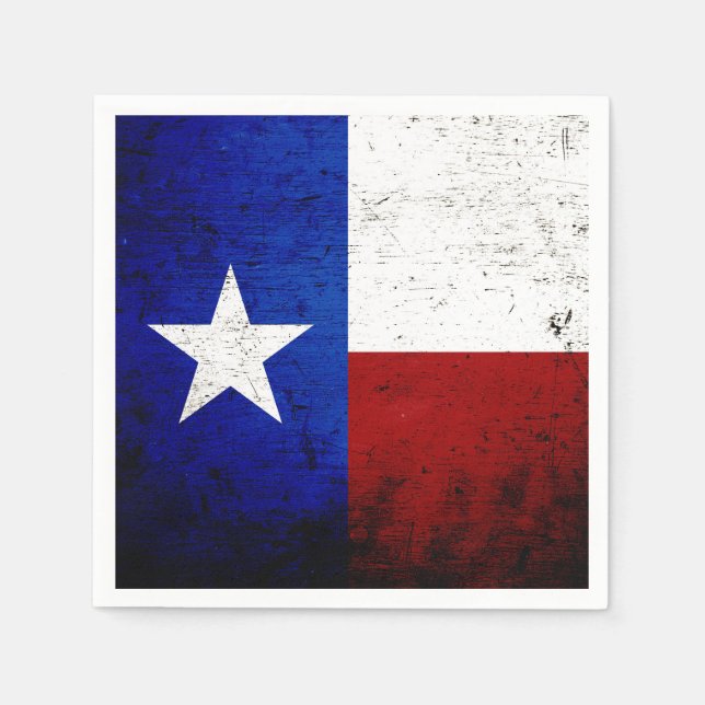 Black Grunge Texas Statlig flagga Pappersservett (Framsidan)