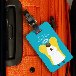 Black Guardian Angel, (dubbla-sided) Luggage Tag Bagagebricka