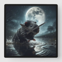 Black Guinea gris klocka