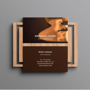 Black Guitar, Guitarist, Professionell Musician Visitkort