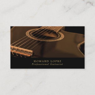 Black Guitar, Guitarist, Professionell Musician Visitkort