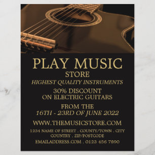 Black Guitar, Musical Instrument Store Reklamblad