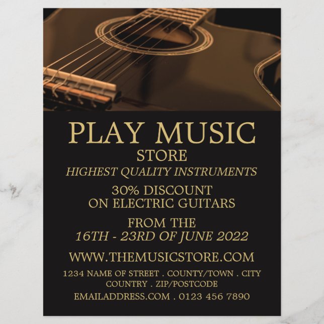 Black Guitar, Musical Instrument Store Reklamblad (Framsidan)