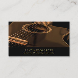 Black Guitar, Musical Instrument Store Visitkort