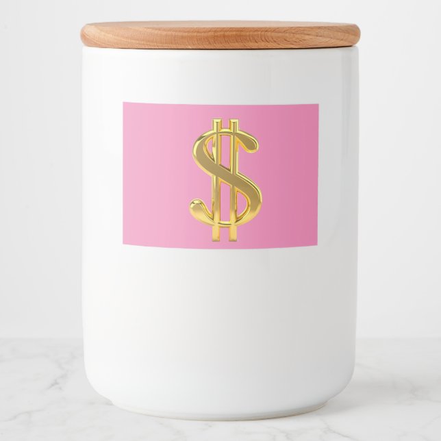 Black Guitar på Rosa-etikett Mat Etiketter (Framsida)