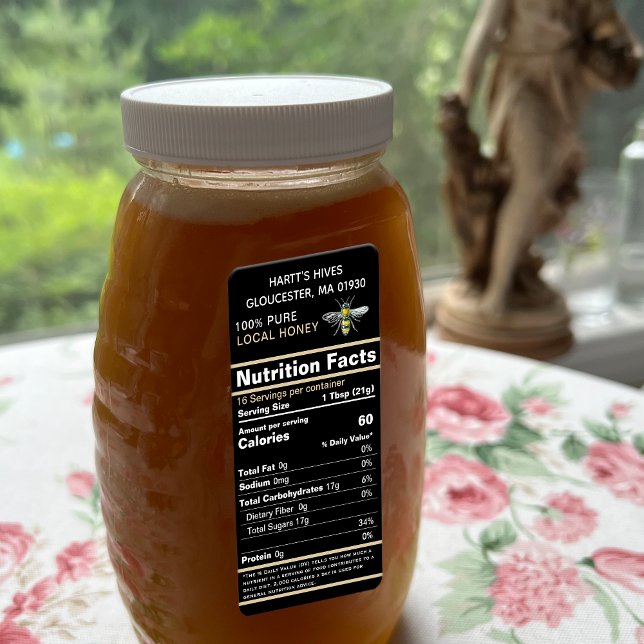 Black Guld 2020 Nutrition Facts Honungsbin Fraktsedel (Skapare uppladdad)