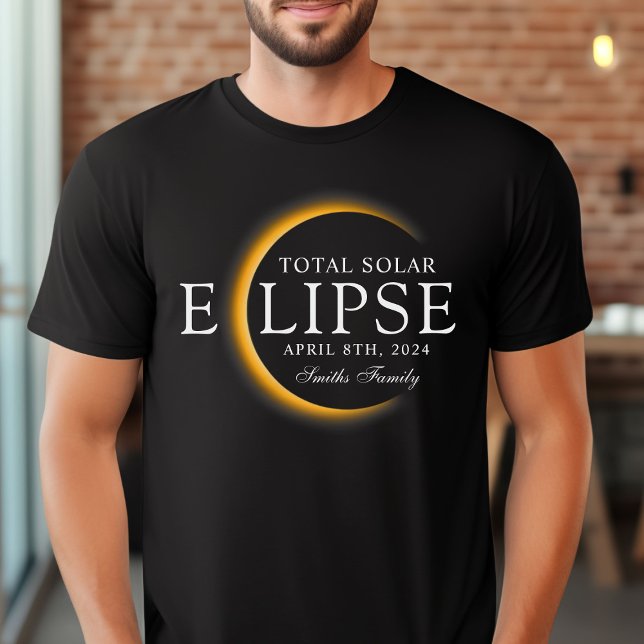Black & Guld 2024 Texas Total Solar Eclipse Family T Shirt (Skapare uppladdad)