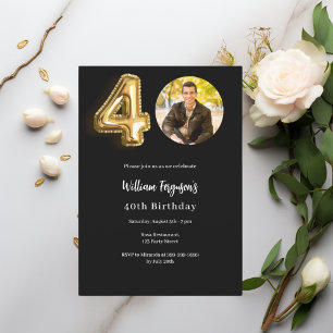 Black guld, 40-årsdag inbjudningar