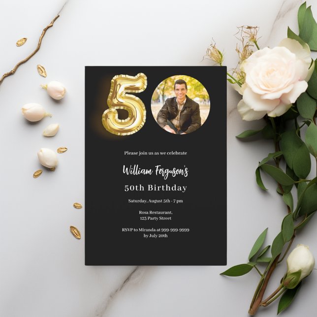 Black guld, 50-årsdag inbjudningar (Skapare uppladdad)