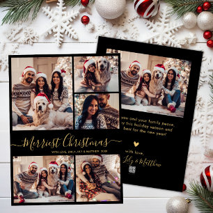 Black Guld 5 Photo Collage Merriest jul Julkort