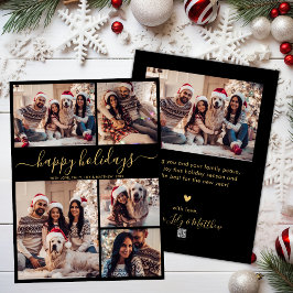 Black Guld 5 Photo Glad helg jul Julkort