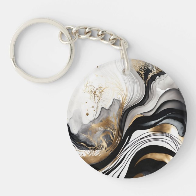 Black Guld Acrylic Keychain (Framsidan)
