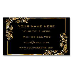 Black Guld Affärskort Magnet Golden Ramar