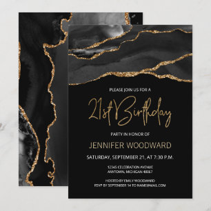 Black Guld Agate 21:a födelsedagen Party