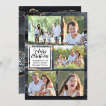 Black Guld Agate 5-Photo God jul