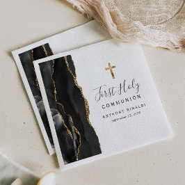 Black Guld Agate First Heliga Communion Pappersservett