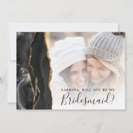 Black Guld Agate Photo Bridesmaid Frieri