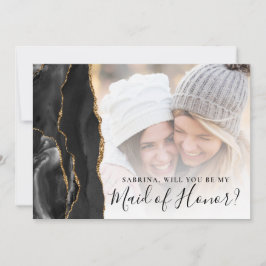 Black Guld Agate Photo Maid of honor Frieri