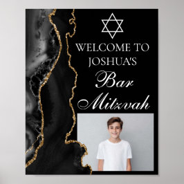 Black Guld Agate Pub Mitzvah Party Photo Poster