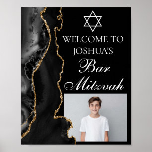 Black Guld Agate Pub Mitzvah Party Photo Poster