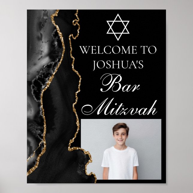 Black Guld Agate Pub Mitzvah Party Photo Poster (Framsidan)