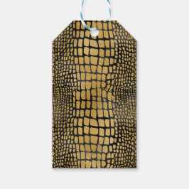BLACK & GULD ALLIGATOR SKRIV UT MÖNSTER PRESENTETIKETT