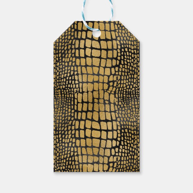 BLACK & GULD ALLIGATOR SKRIV UT MÖNSTER PRESENTETIKETT (Framsidan)