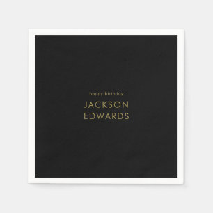 Black & Guld Anpassningsbar Birthday Pappersservett